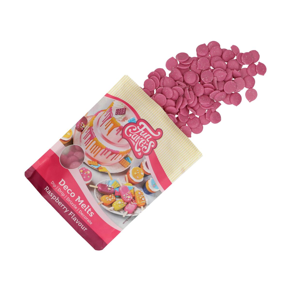 Funcakes Deko Melts Rosa - Himbeergechmack - 250g