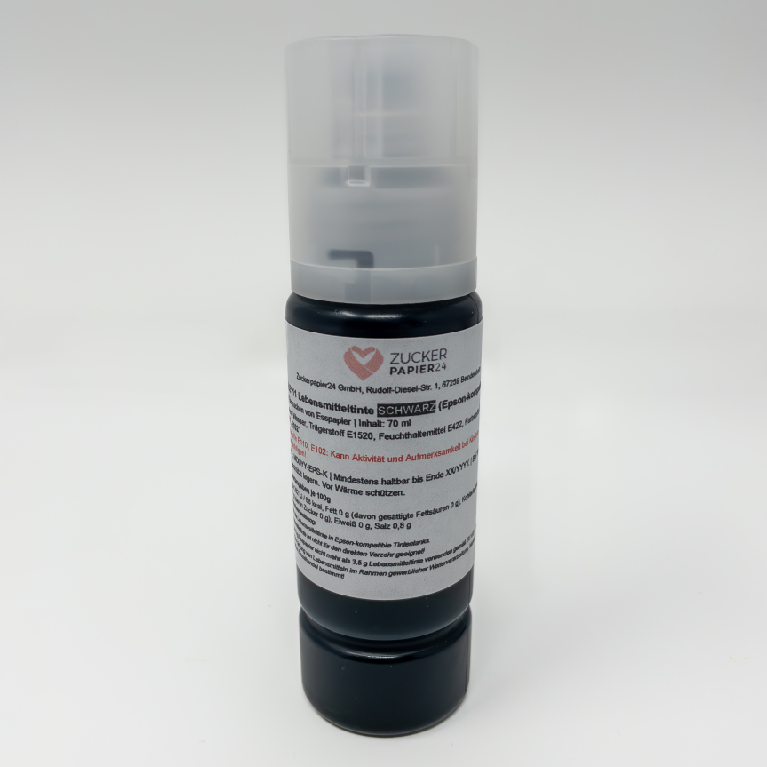 schwarz Lebensmitteltinte für Epson 70 ml Schwarz (Black)