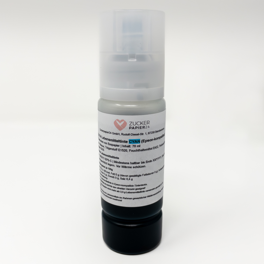 Lebensmitteltinte für Epson 70ml Cyan