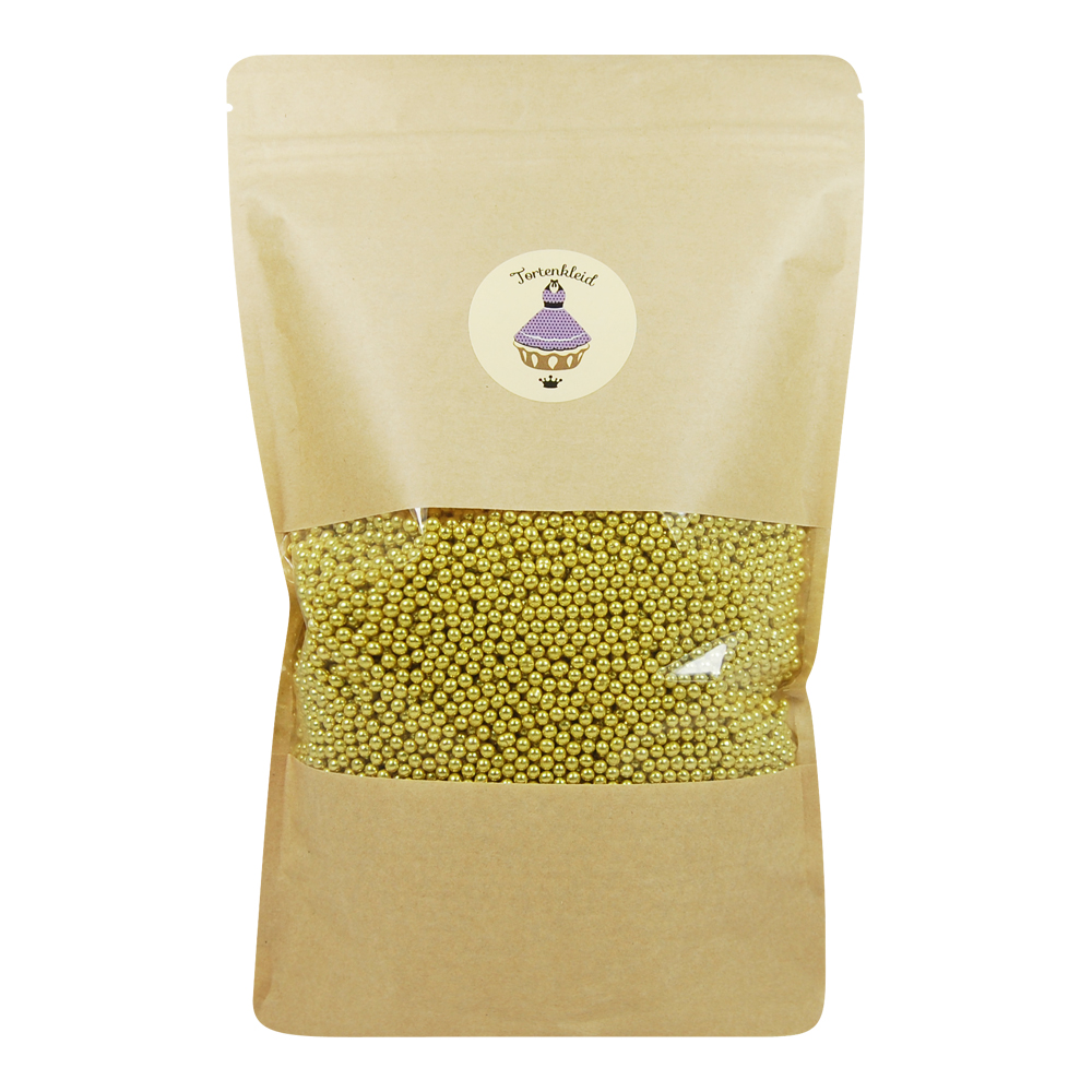PerlenGold Zuckerperlen 4mm Gold 50g