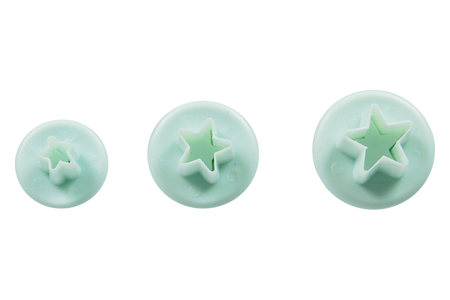 DSC_0487 Tortenkleid Ausstecher Set Sterne 3 tlg mit Auswerfer