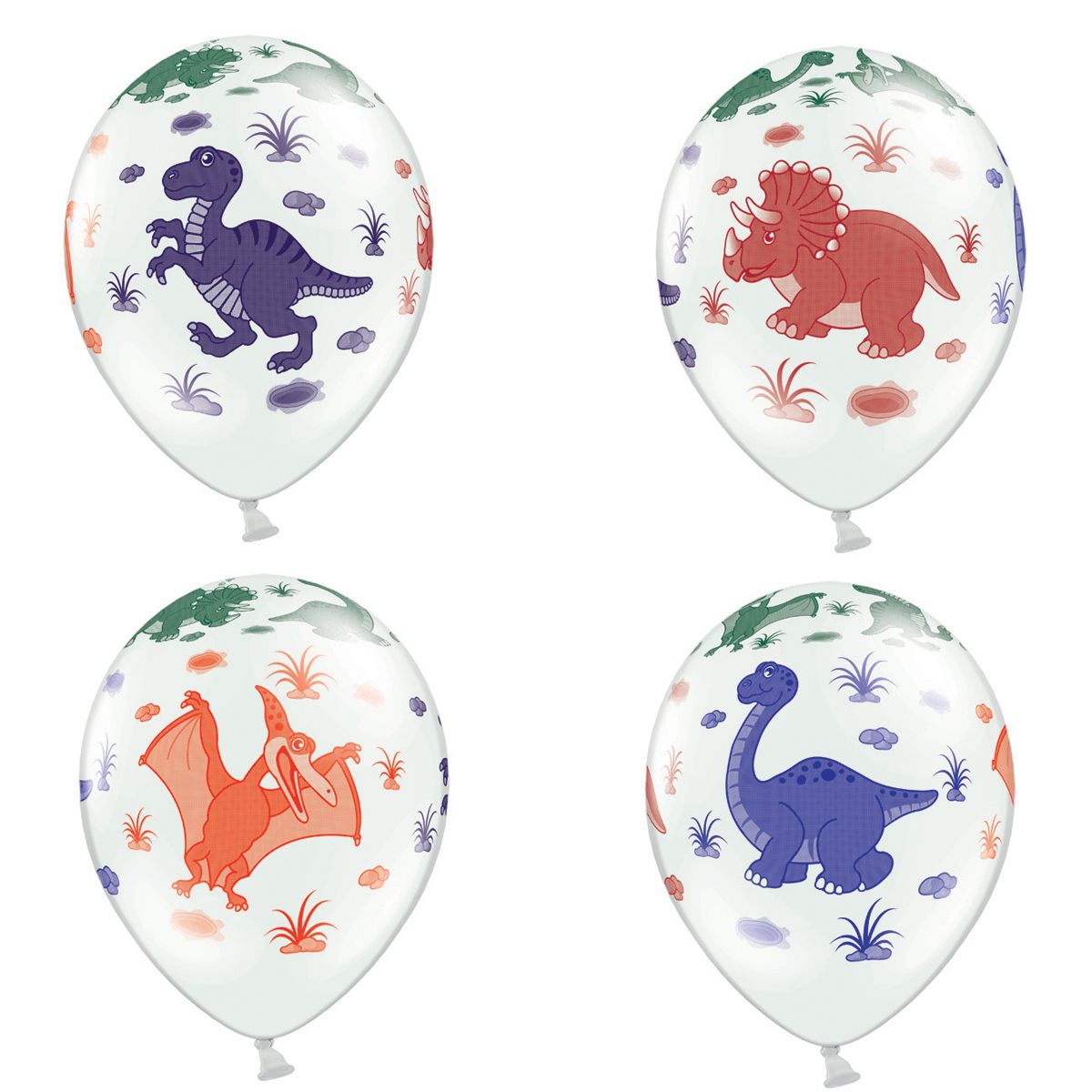 SB14P-159-008-6_0_7210d50e07e00c8cf8f8b7cf3fb165a5 PartyDeco Ballons Dinosaurier weiß 6 Stück