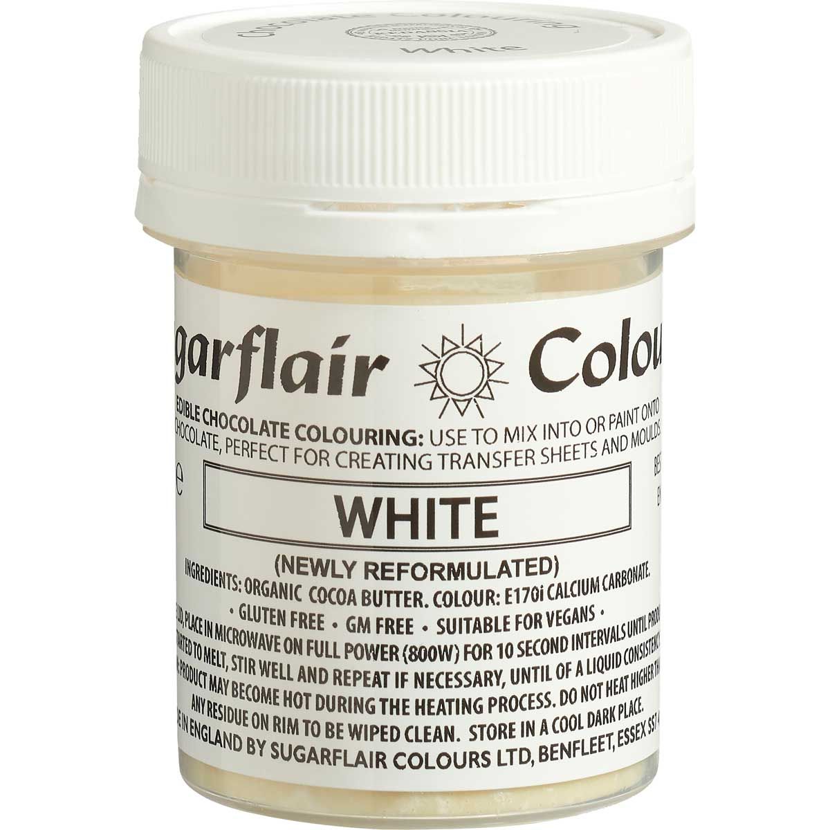Sugarflair Kakaobutter Farbe - Schokoladenfarbe Weiß 35g