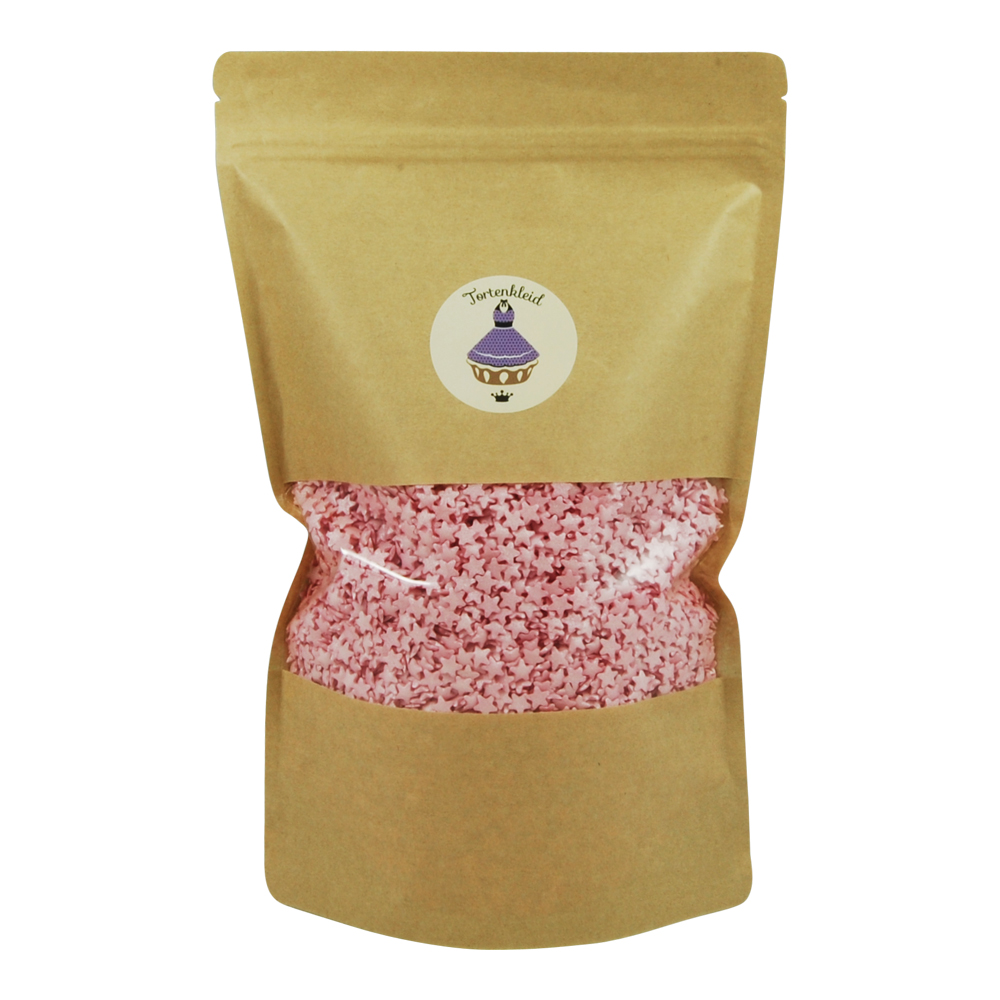 Zuckersternerosa Streudekor Sterne Glimmer Pink 1kg
