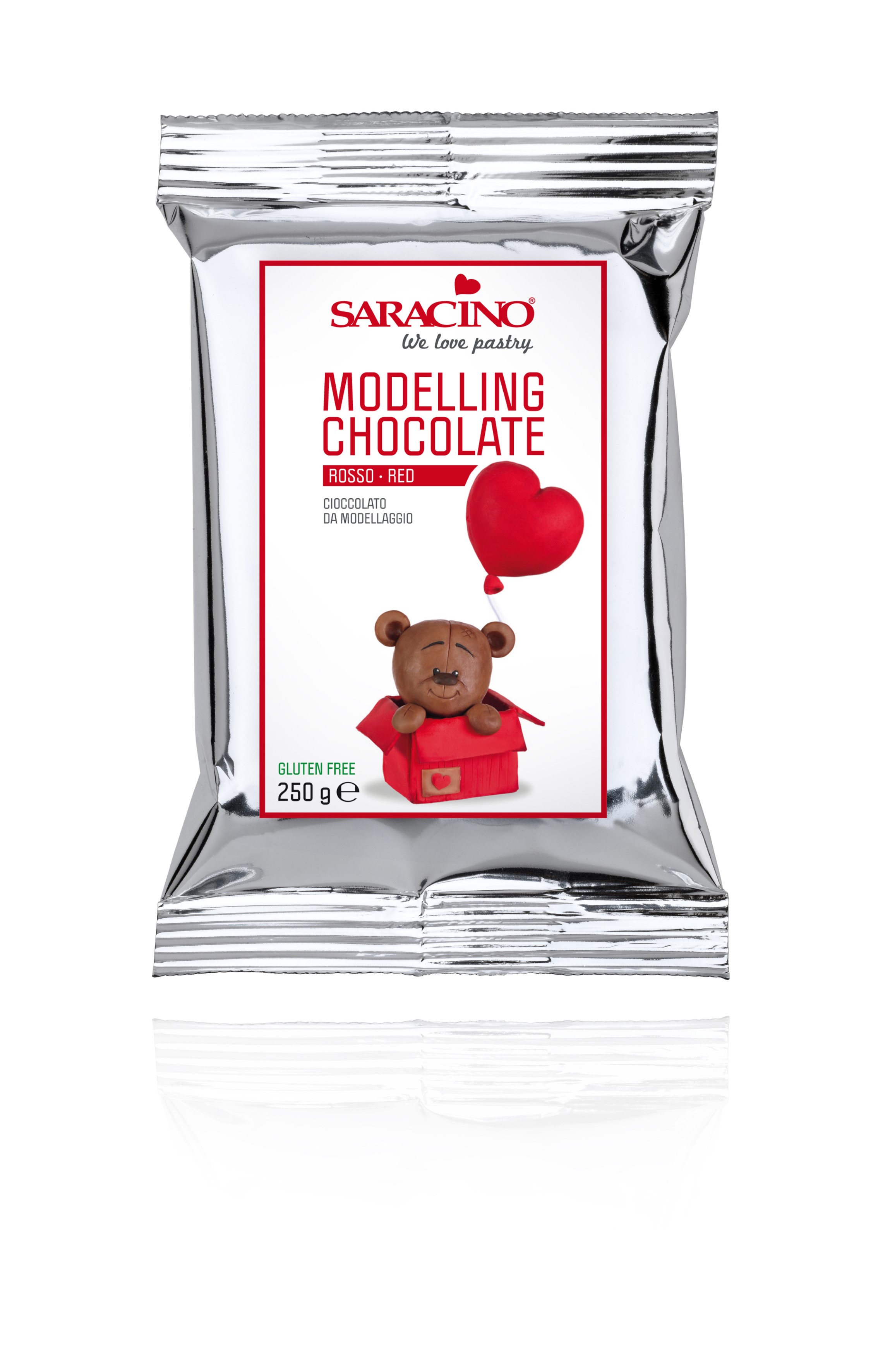 Modellier Schokolade 250 gramm rot Saracino
