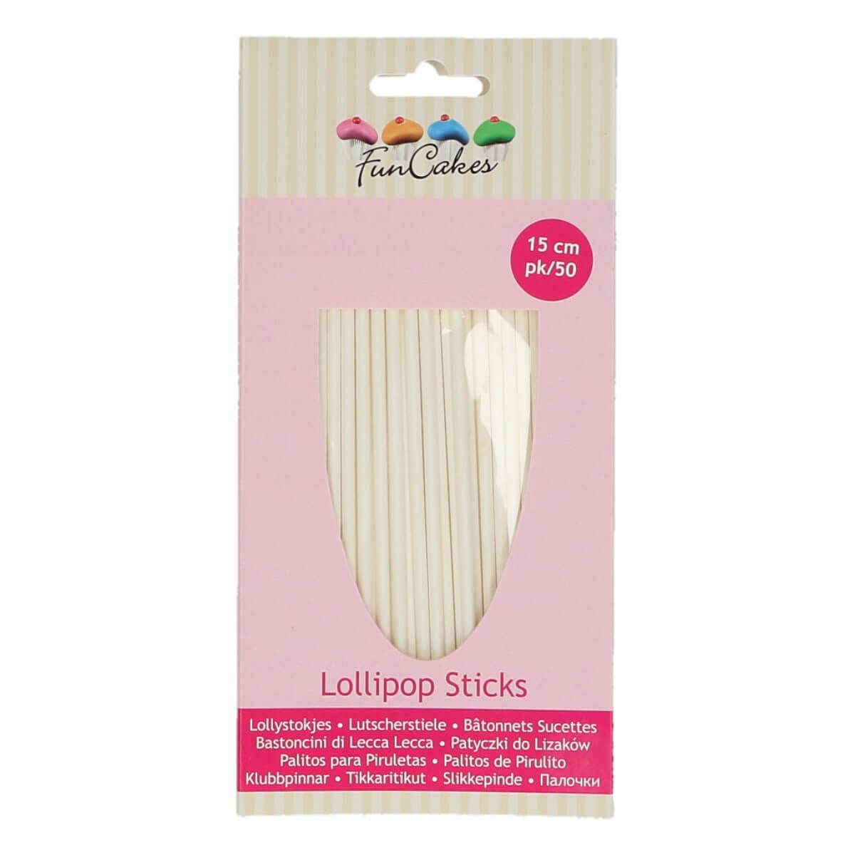 Funcakes Lollipop Sticks 15 cm / 50 Stück