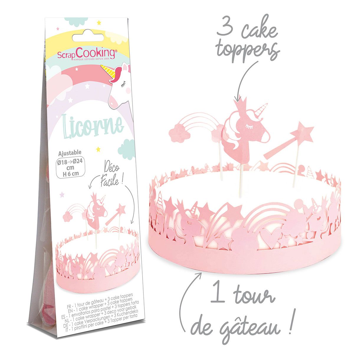 Scrapcooking Dekoration Cake Wrapper & Topper Einhorn