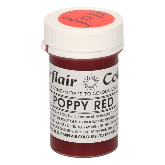 B104_0_7b988bcc26f420d3ef9c2d4f1c540f0b Sugarflair Paste Colour POPPY RED, 25gr.
