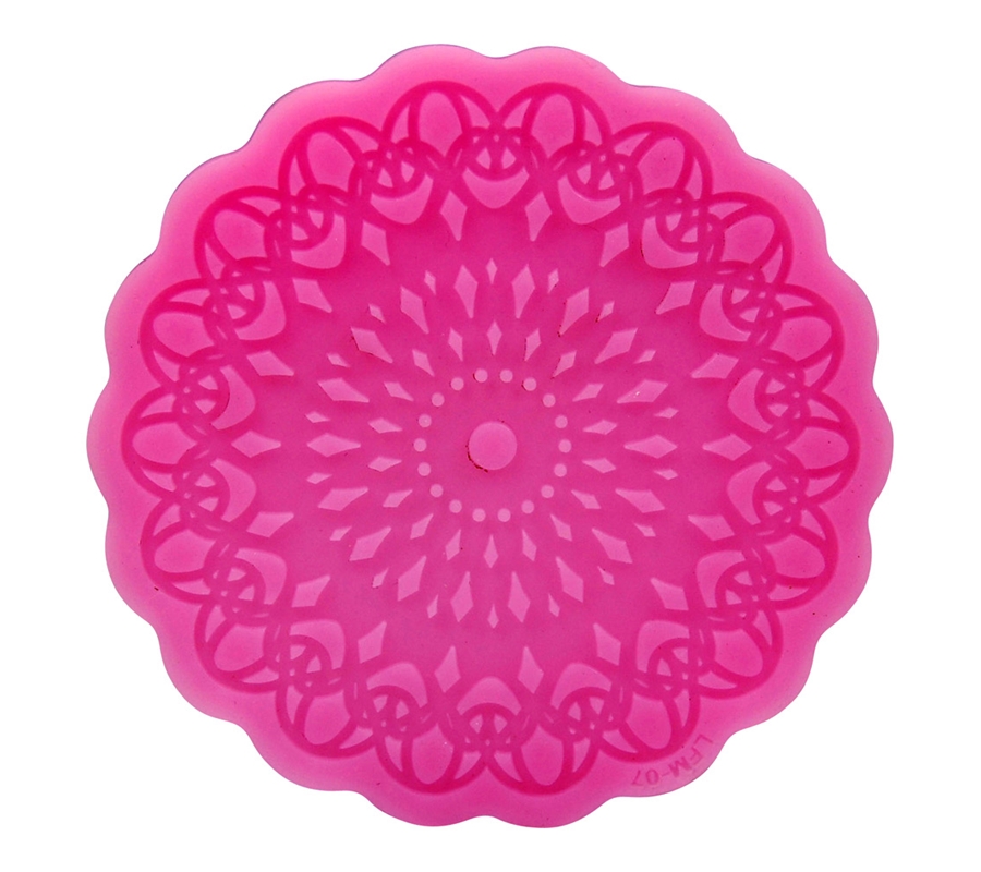mj-lfm-07 "Tortenkleid Dekoration" Silikonmatte - Blüte rund
