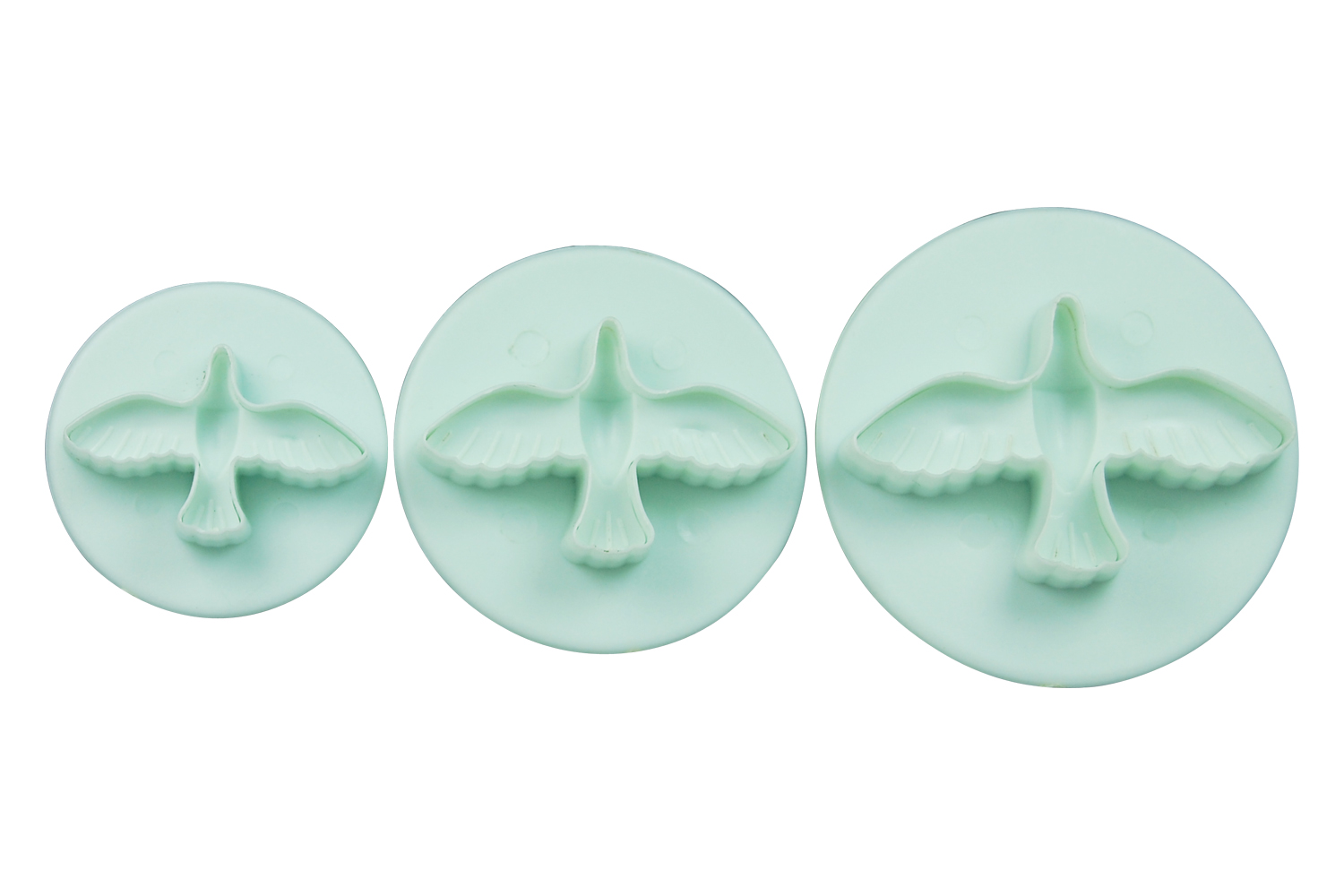 DSC_0501 Tortenkleid Ausstecher mit Auswerfer Tauben 3 Stück