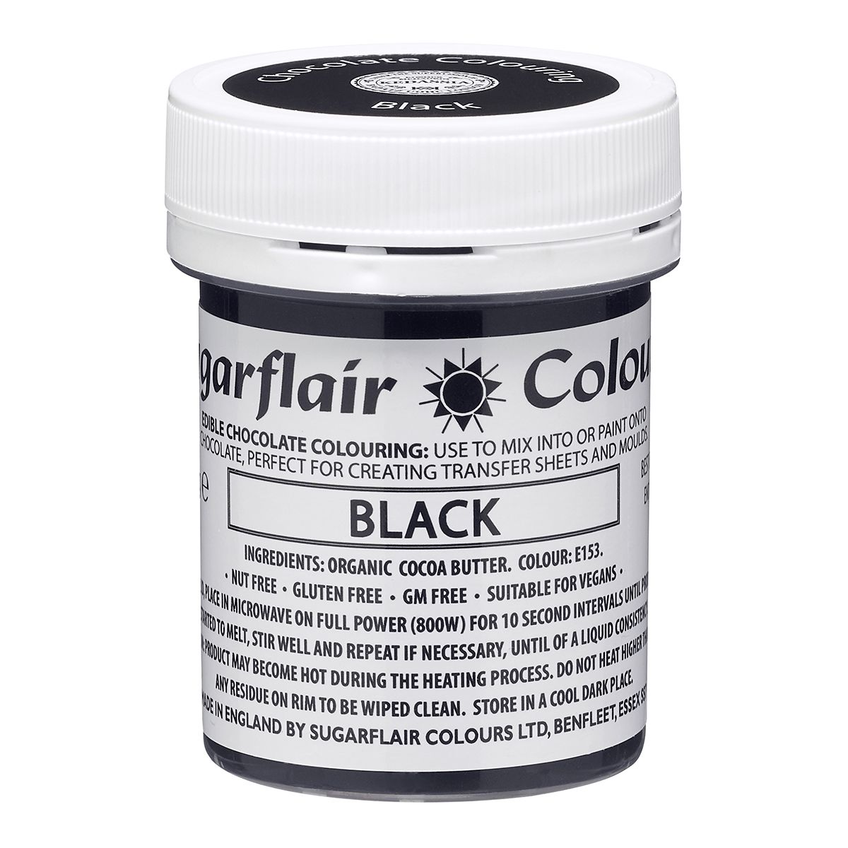 Sugarflair Kakaobutter Farbe - Schokoladenfarbe Schwarz 35g