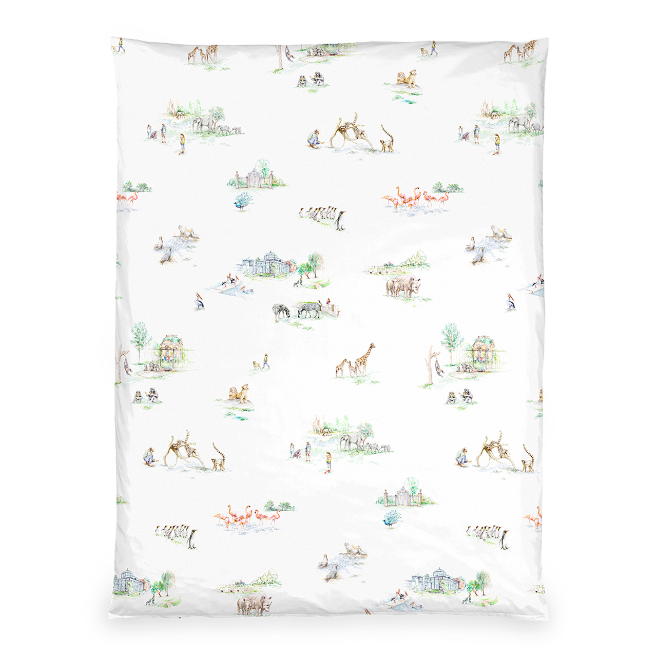 Bettwäsche, Vorhang, Tierische Szenen, Wildlife Muster, Weißer Hintergrund, 