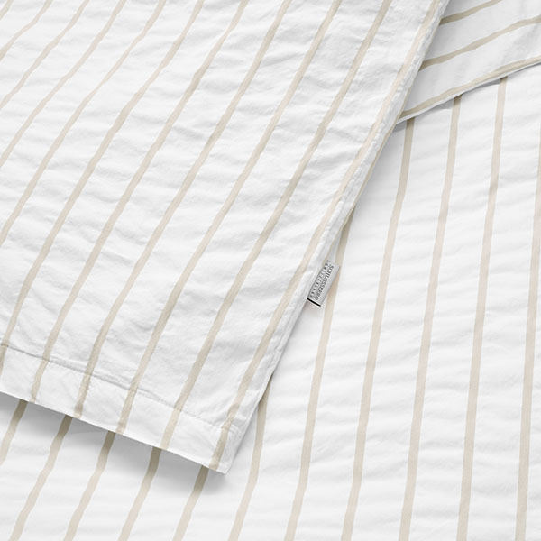 Streifen, Bettwäsche, Bettlaken, Kissenbezug, Stoff, Bettwäsche, Streifen, Baumwolle, Beige, Bettlaken, 