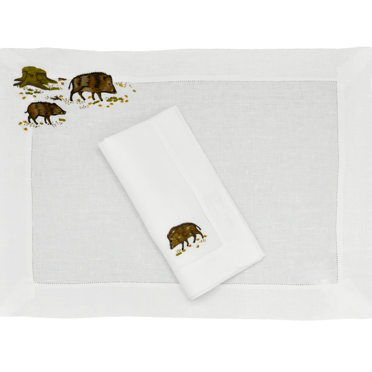 ERI TEXTILES - Leinentischwäsche  "Wildschwein"   ERI TEXTILES - Leinentischwäsche  "Wildschwein"