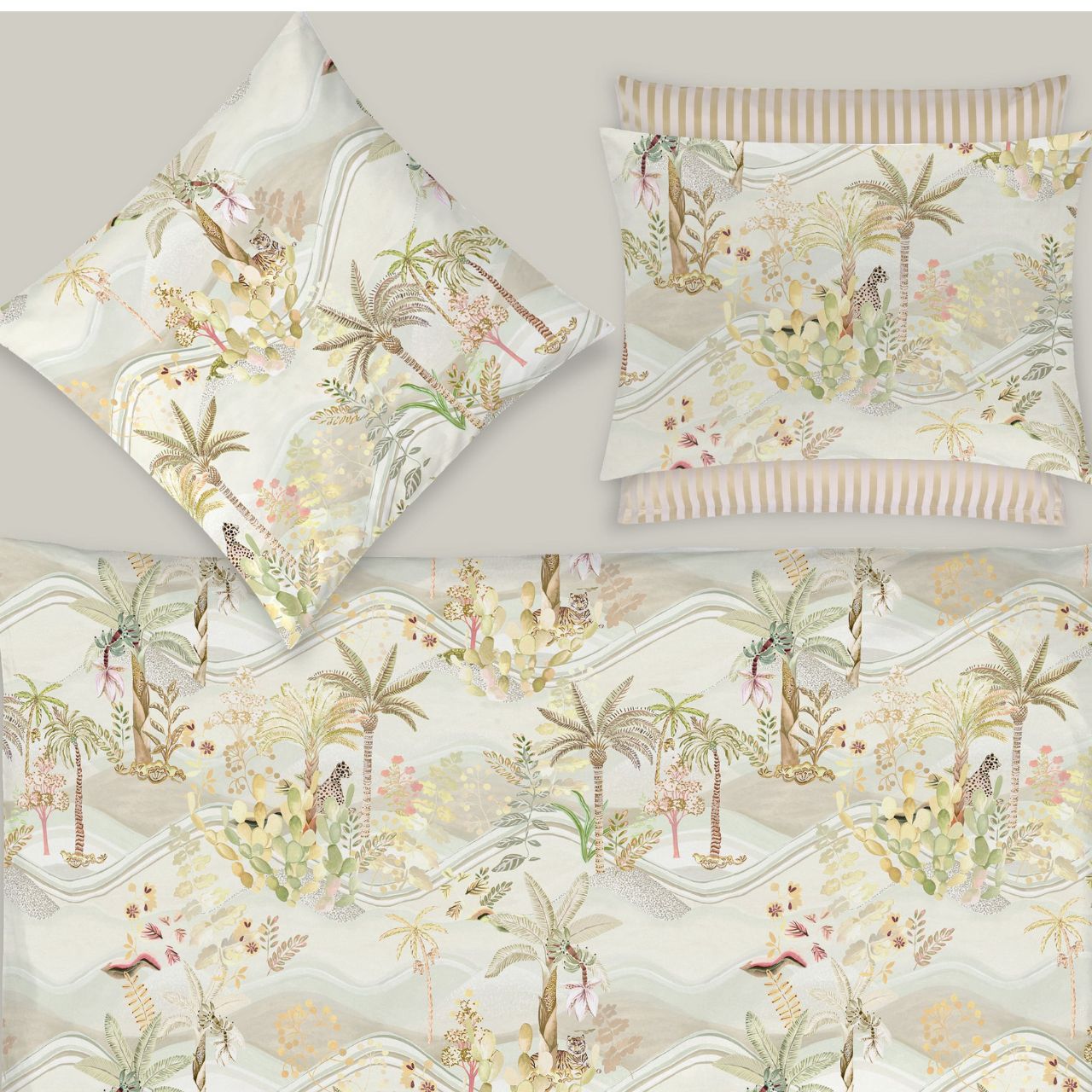 Bettwäsche Oasis in leinen von Christian Fischbacher - Garnitur