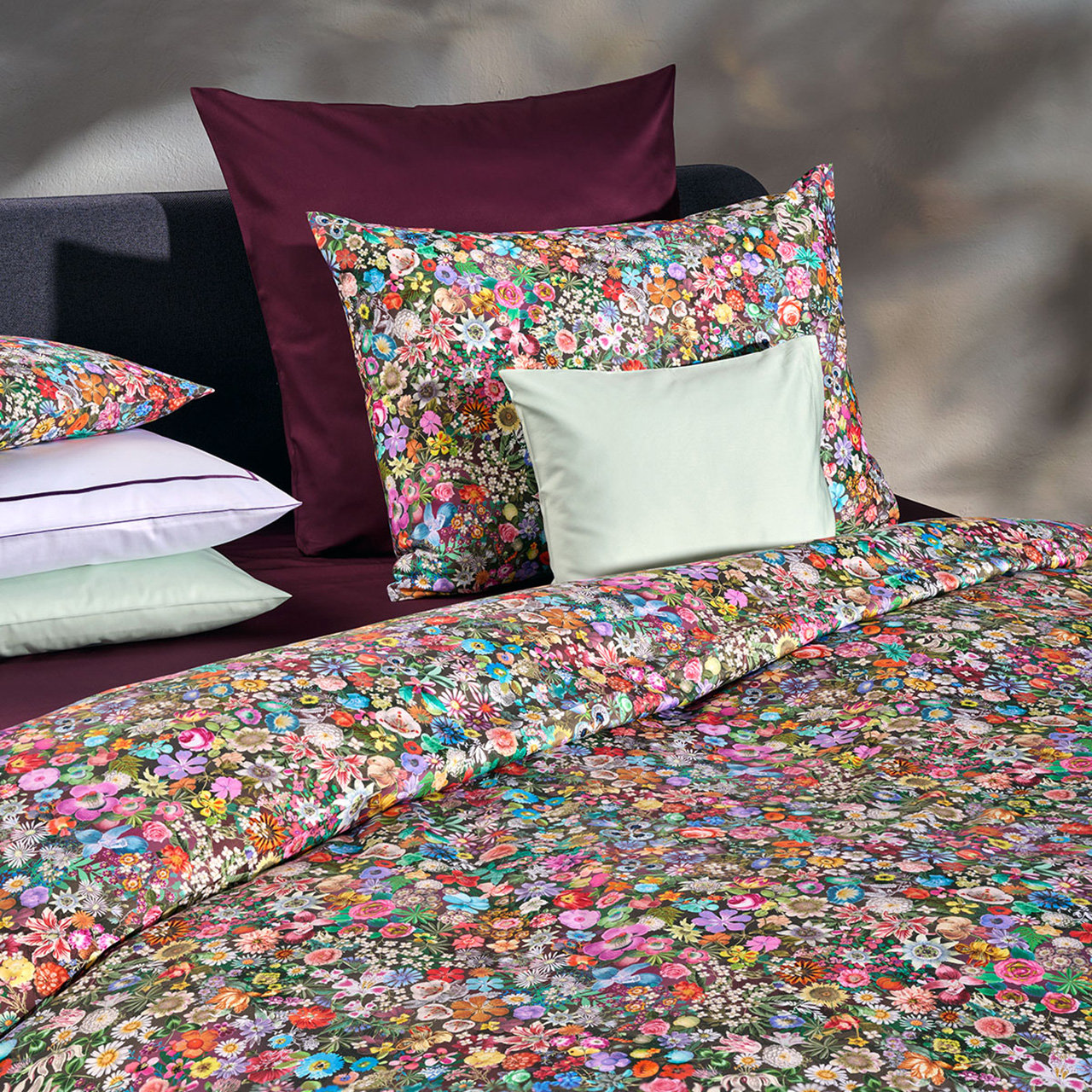 Bettwäsche, Kissenbezüge, Blumenmuster, Vielfarbig, Patchwork-Design, 