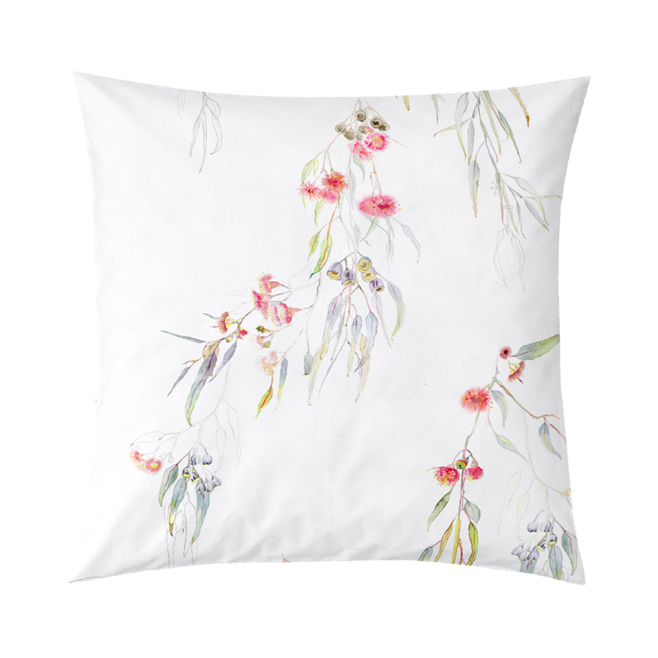 Kissen, Kissenbezug, Blumenmuster, Wasserfarbe, Dekokissen, 