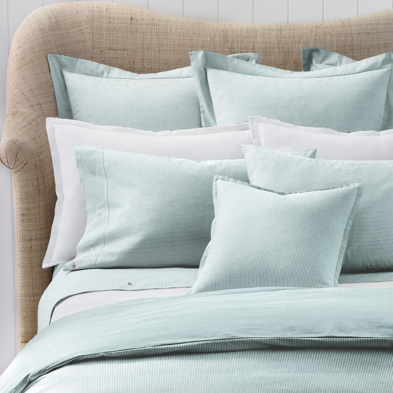 Bettwäsche, Kissenbezug, Streifen, Mintgrün, Bettset, 
