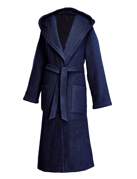 Umhang, Bademantel, Frottee, Hooded, Taschen, damenbademantel, Robes, Frottee, Kapuze, Gürtel, damenbademantel, bademantel, robe, flauschig, dunkelblau, 