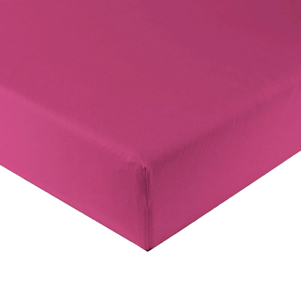 Betttuch, Spannbettlaken, Farbe Pink, Baumwolle, Glatter Stoff, 