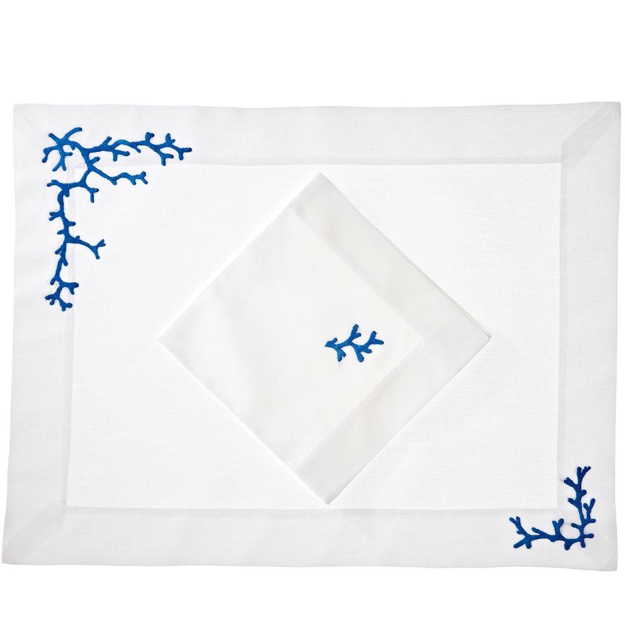 ERI TEXTILES - Baumwolltischwäsche  "Koralle" - blau ERI TEXTILES - Baumwolltischwäsche  "Koralle" - blau