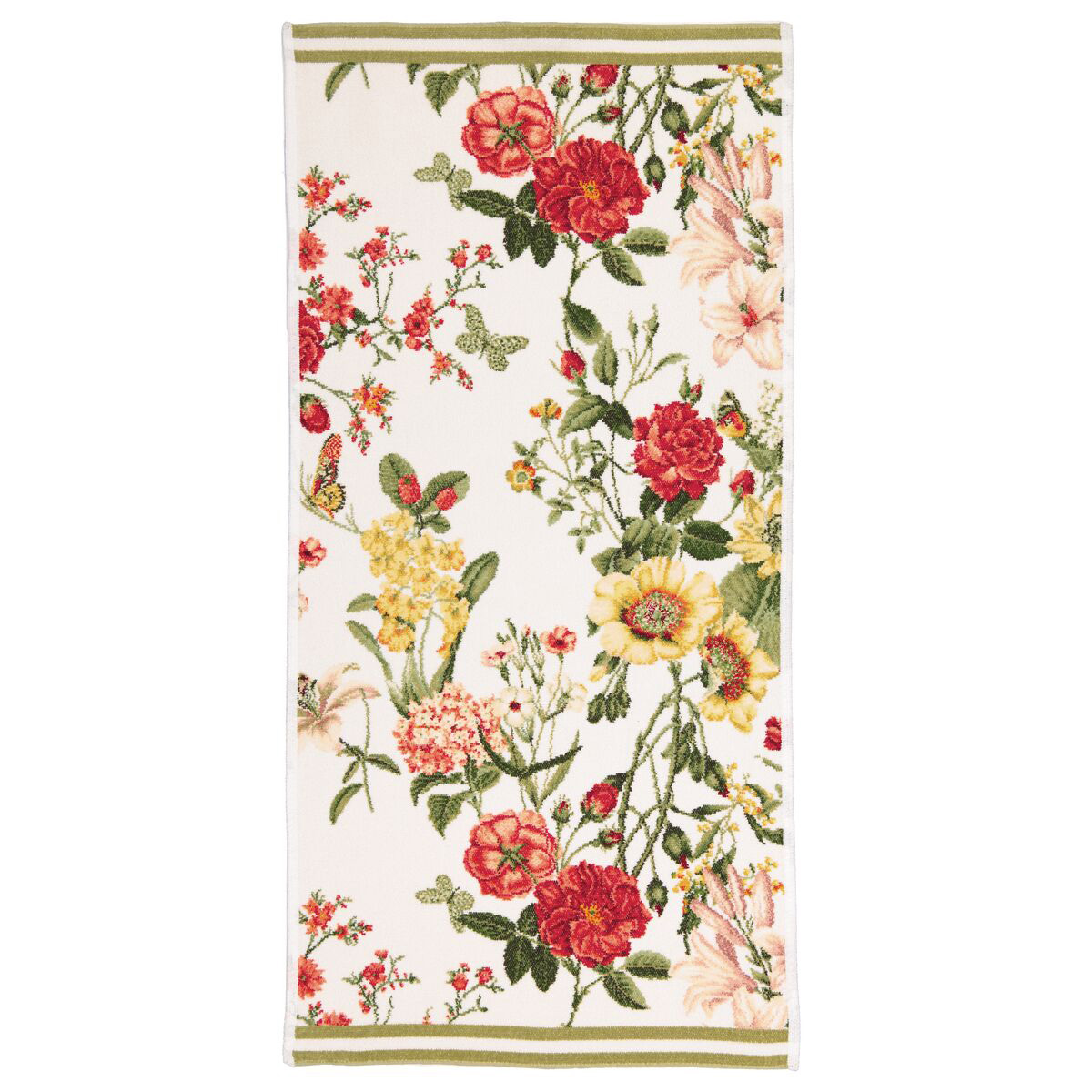 Blumenmuster, Teuerewagen, Tischläufer, Florales Design, Outdoor Dekoration, 