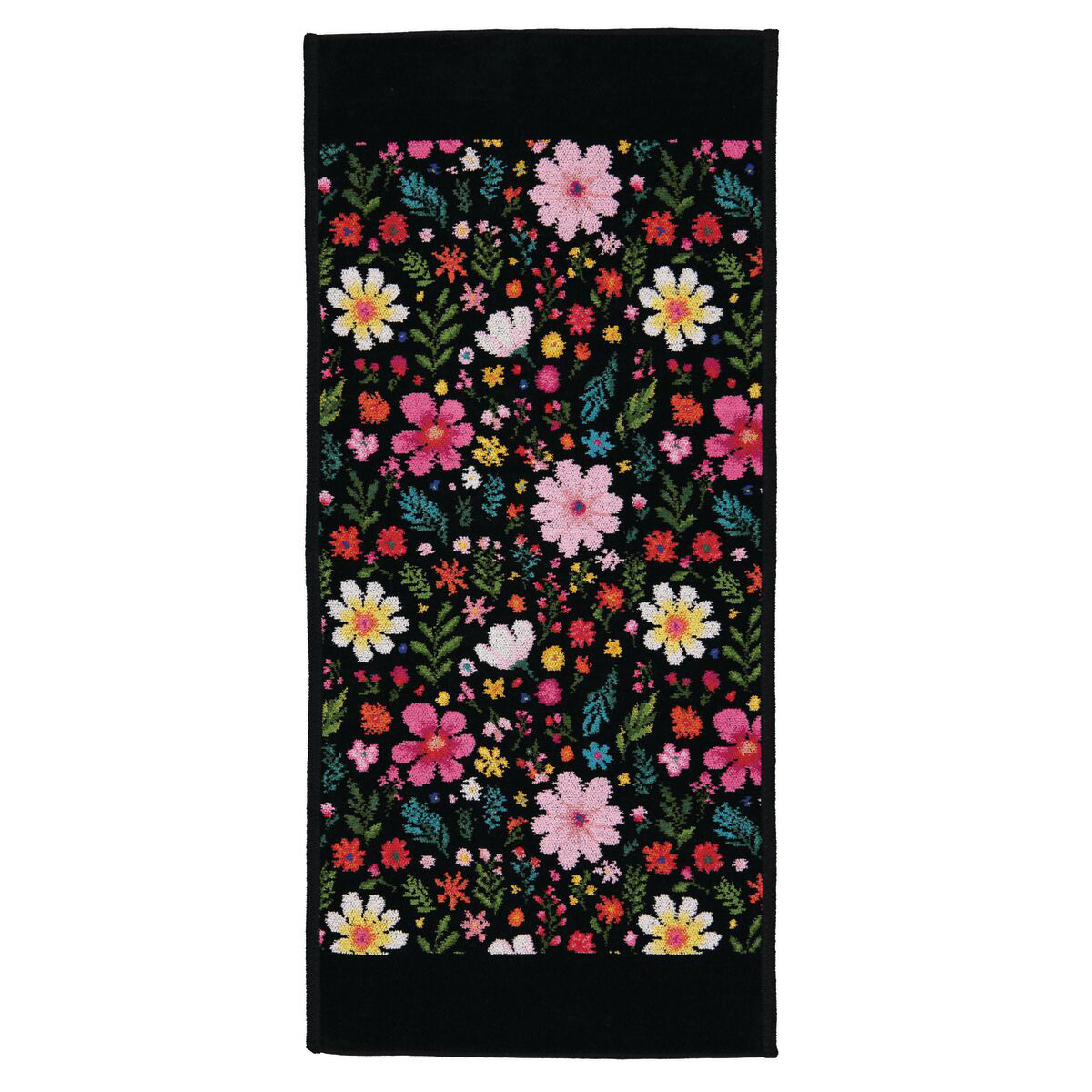 Blumenmuster, Blumen Schal, Schwarz Schal, Stickerei mit Perlen, Langes Rechteck, 