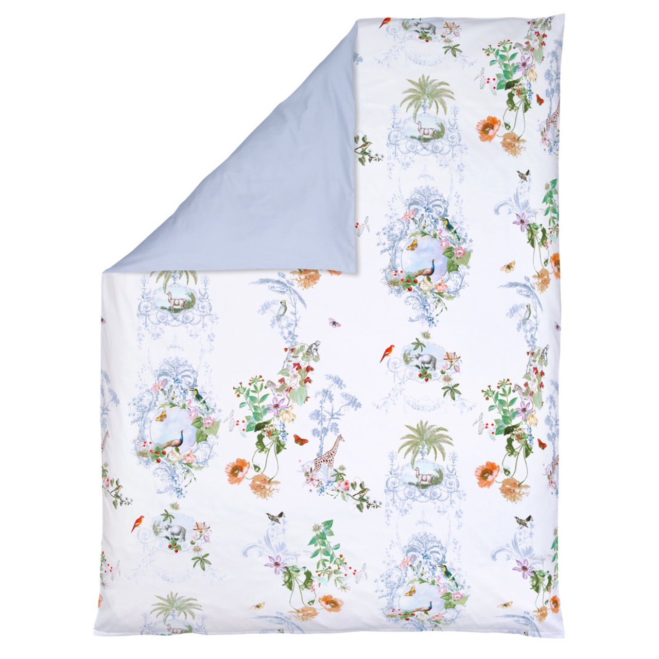 Bettwäsche Peacock von Christian Fischbacher - Bettdeckenbezug Vorderseite umgeklappt