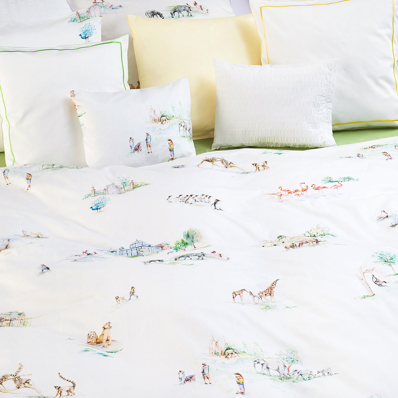 Bettwäsche, Luftdruck, Tiermuster, Pfade, Stoffdruck, 