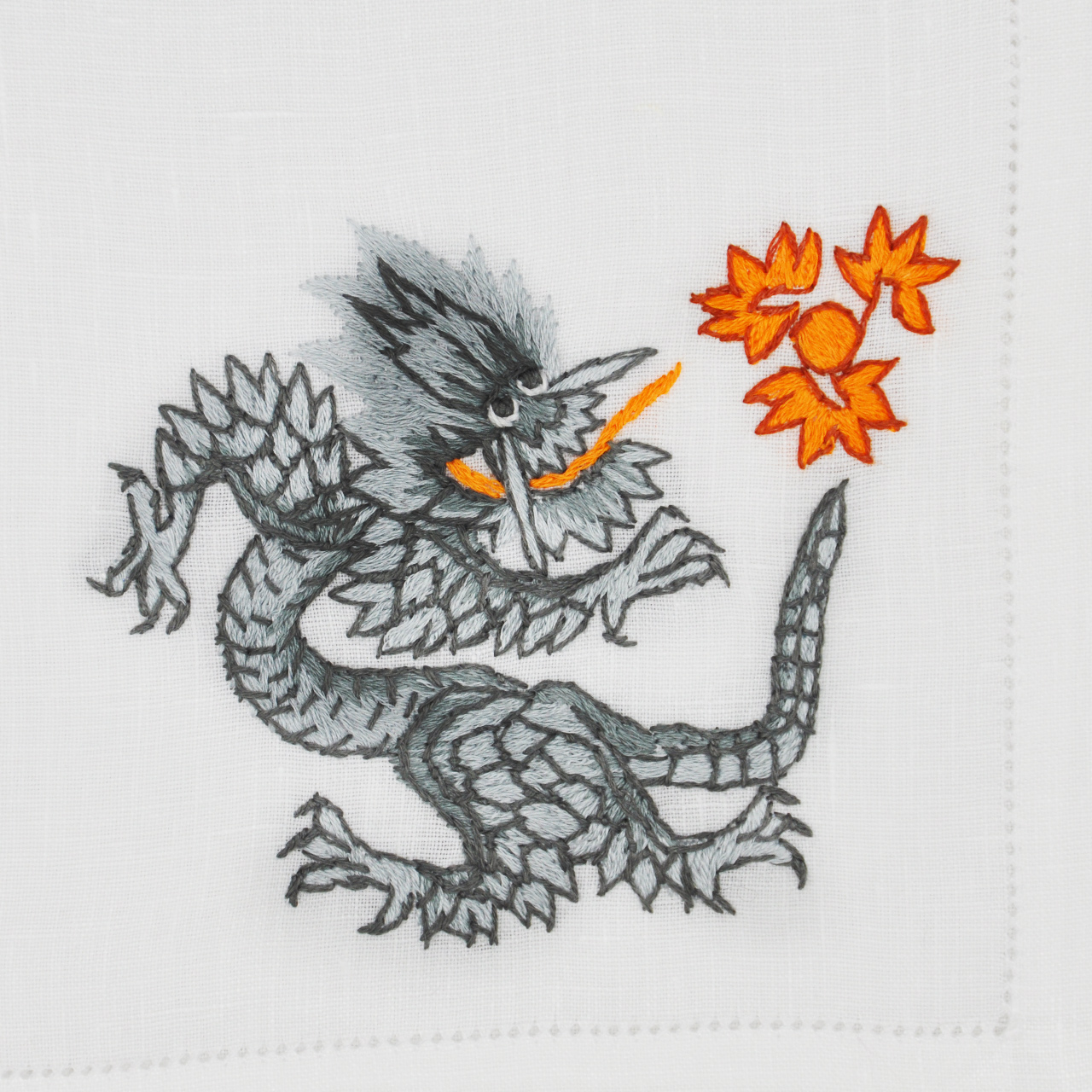 ERI TEXTILES - Leinenserviette "Drache"   