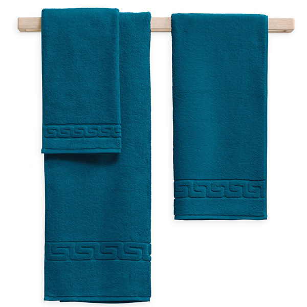 Handtücher, Badetücher, Türkis, Blaugrün, mit Musterkante, 