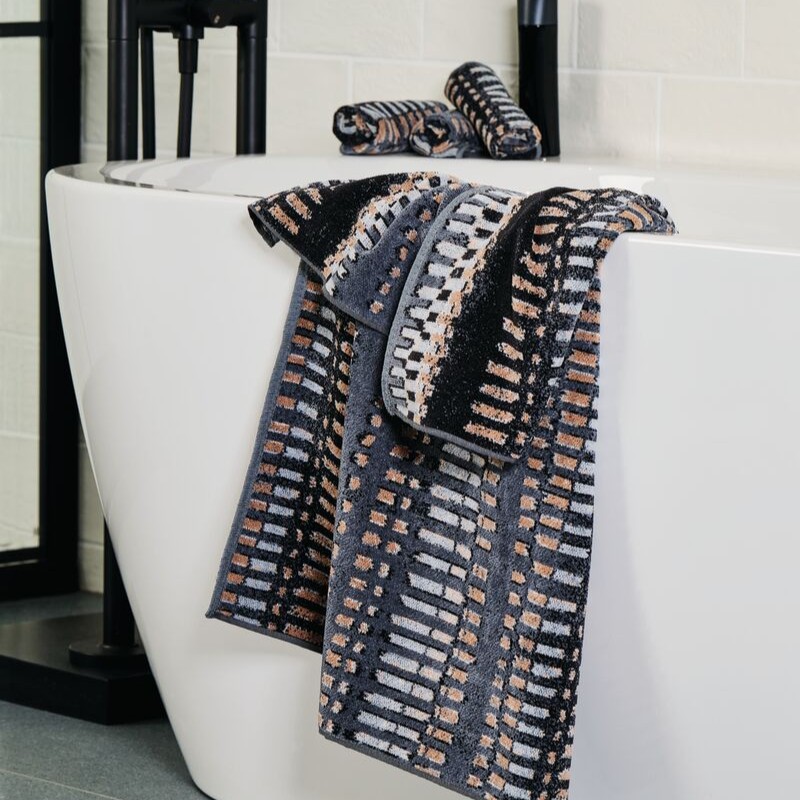 Badetuch, Badematte, Waschlaken, Geometrischer Muster, Farbkombination, 