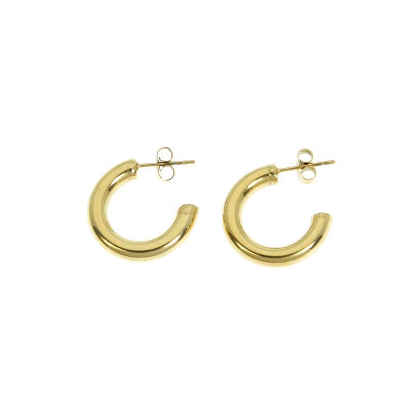 Chunky gold plated hoop earrings