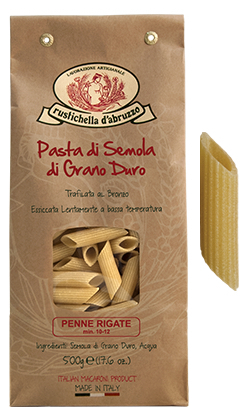 Penne Rigate Pasta von Rustichella d Abruzzo Packung Penne Rigate Pasta von Rustichella d Abruzzo