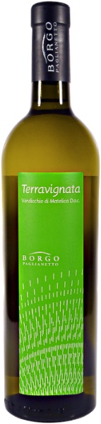 Verdicchio di Matelica Weißweins von Borgo Paglianetto Flasche des Verdicchio di Matelica Weißweins von Borgo Paglianetto aus den Marken