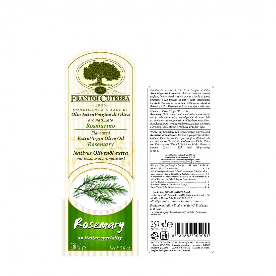 Produktlabel_Des_Frantoi_Cutrera_Rosmarinoel_Sizilien_Italien