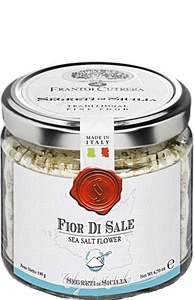 Fior di Sale Meersalz von Cutrera aus Sizilien Italien Glas Fior di Sale Meersalz von Cutrera aus Sizilien Italien