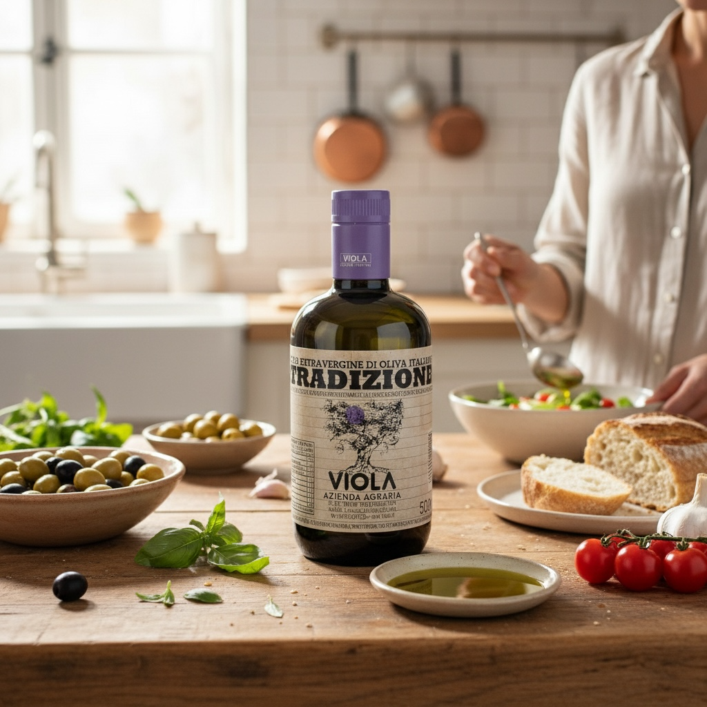 Stilleben_Viola_Tradizione_Olivenol_Umbrien_Italien