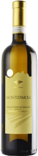 Weißwein Montidimola Surrau Sardinien Ansicht Weinflasche