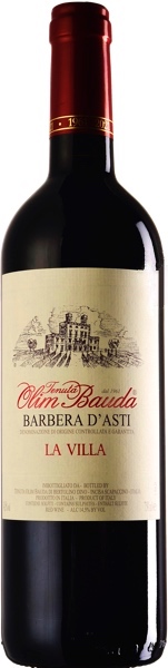 Flaschenansicht La Villa Barbera von Tenuta Olim Bauda La_Villa_Barbera_d_Asti_Tenuta_olim_Bauda_Piemont_Italien_Bio_Rotwein_Docg
