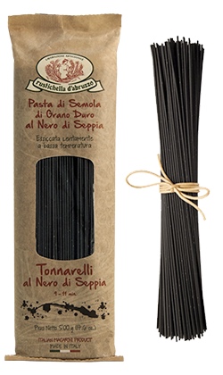 Tonnarelli Nero di Seppia Pasta von Rustichella d Abruzzo Packung Tonnarelli Nero di Seppia Pasta von Rustichella d Abruzzo