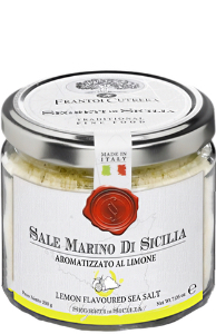 Glas Sale Limone - Meersalz mit Zitrone von Cutrera aus Sizilien Italien