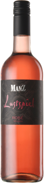Rosewein Lustspiel vom Weingut Manz aus Rheinhessen, Deutschland Flasche des Rosewein Lustspiel vom Weingut Manz aus Rheinhessen, Deutschland