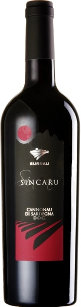 Rotwein Sincaru Surrau Sardinien Ansicht Weinflasche