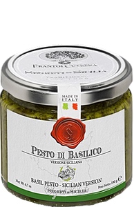 Pesto Basilico di Siciliana - Basilikumpesto mit Basilikum, Mandeln und Pistazien Pesto Basilico di Siciliana - Basilikumpesto mit Basilikum, Mandeln und Pistazien