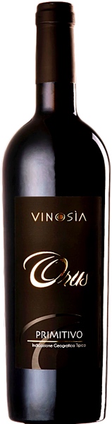 Vinosia Orus Primitivo Salent Rotwein aus Apulien Flasche des Vinosia Orus Primitivo Salent Rotwein aus Apulien