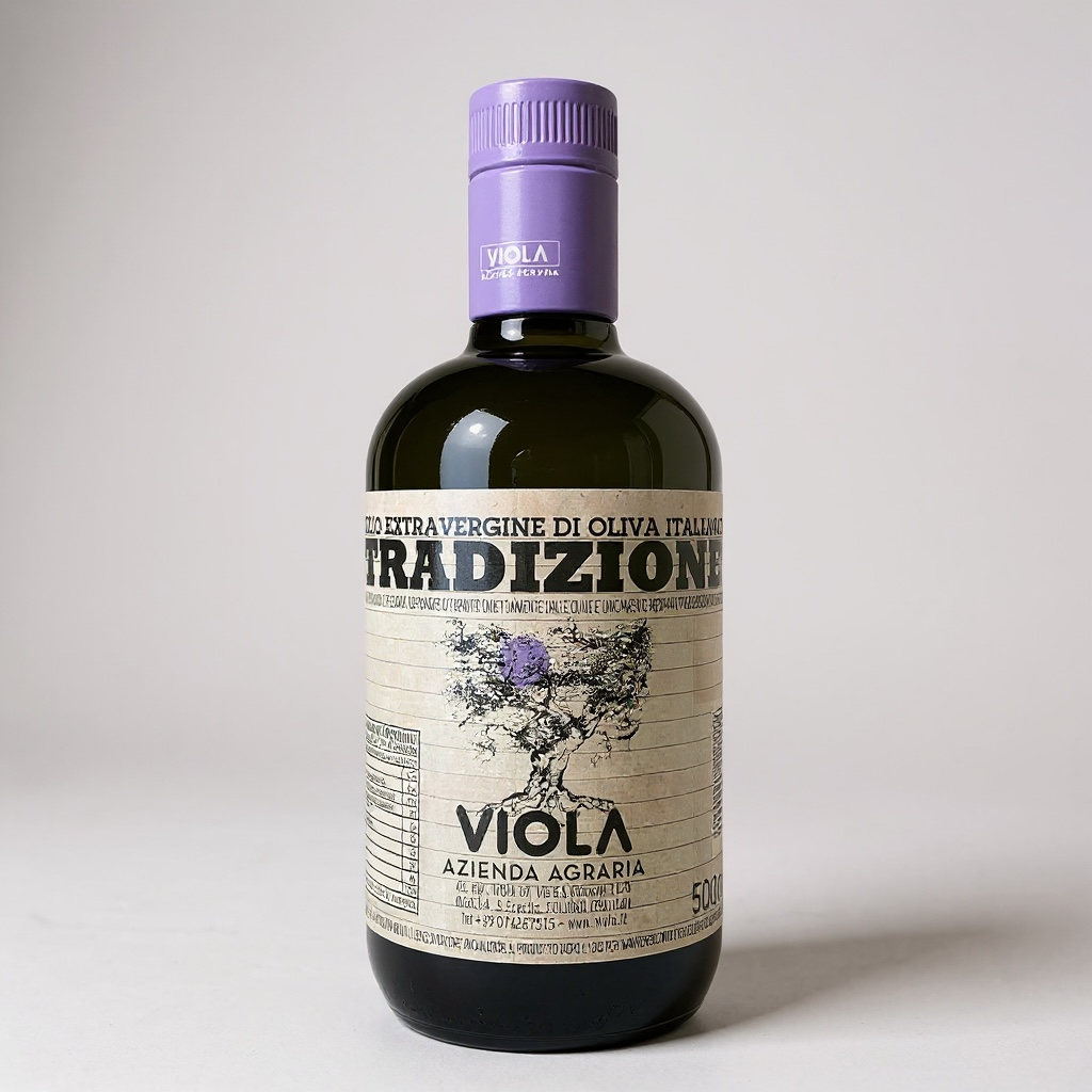 Tradizione Olivenöl Extra Vergine – Viola, Umbrien, Premium-Olivenöl, Flos Olei 100/100, handgepflückt, aromatisch Tradizione Olivenöl Extra Vergine von Viola aus Umbrien, handgepflückt, aromatisch und frisch, Premium-Olivenöl für Pasta, Risotto und Salate