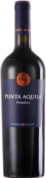 Punta Aquila Primitivo Rotwein von Tenute Rubino aus Apulien Flasche des Punta Aquila Primitivo Rotwein von Tenute Rubino aus Apulien