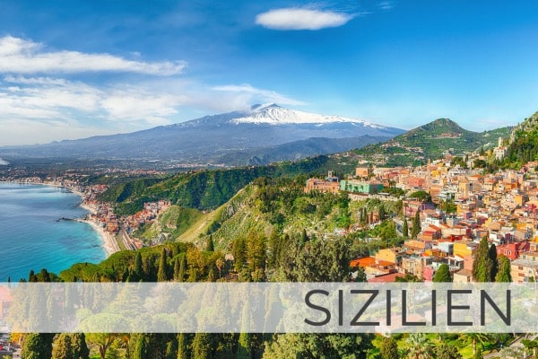 Region Sizilien Blick über Sizilien auf den Ätna