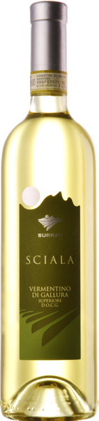 Weißwein Sciala Surrau Sardinien Ansicht Weinflasche 